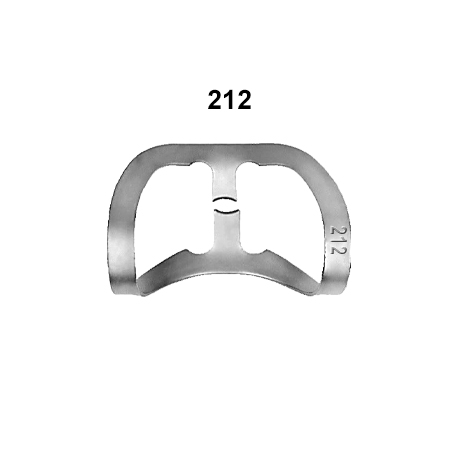 Anterior clamps: 212 (Rubberdam clamps)