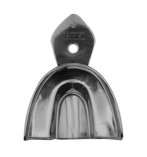 [8011-4] Impression tray, unperforated with retentions rim L (Upper jaw)