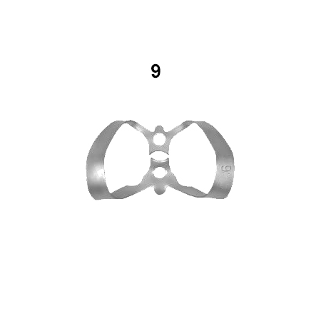 [5733-9] Anterior clamps: 9 (Rubberdam clamps)