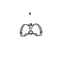 Anterior clamps: 6 (Rubberdam clamps)