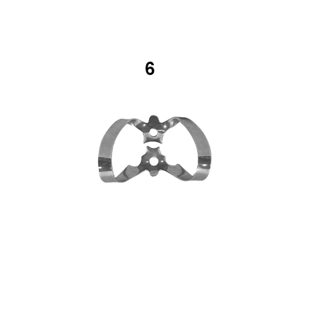 [5733-6] Anterior clamps: 6 (Rubberdam clamps)